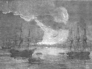 1854 destruction HM Fridate Leander At Varna
