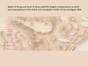 Sketch of the ground south of Varna called the Heights of Galata Burun on whiech was encamped part of the british army during the months of July and August 1854