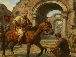 Arrival at baths